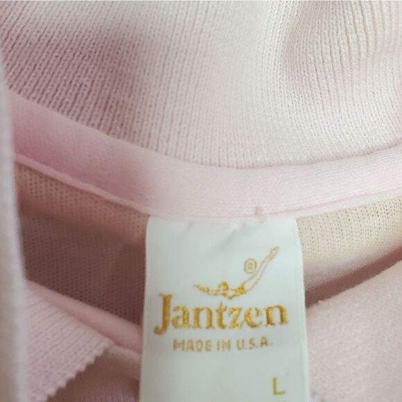Jantzen L Pastel Pink Blue Polo Shirt Colorblock Striped Easter Spring - Picture 8 of 9